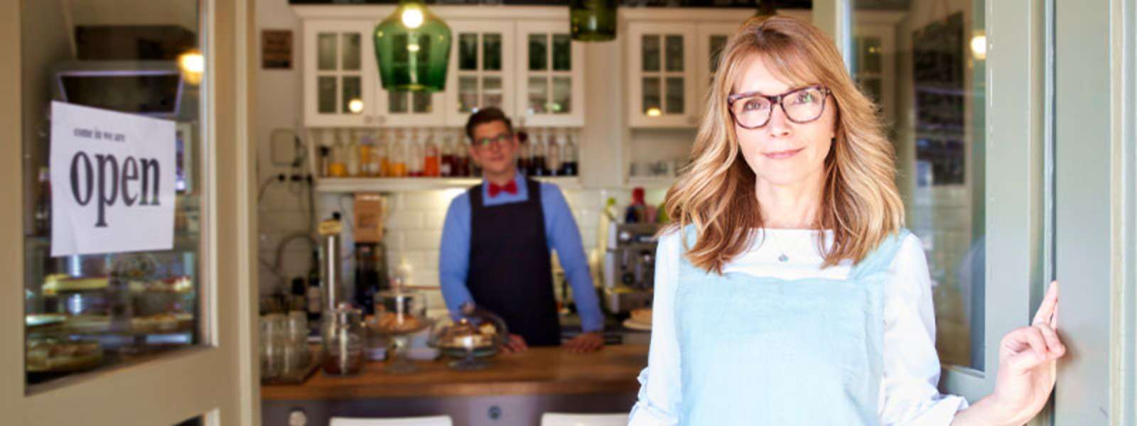 woman opening business